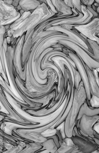 Monochrome illustration of oil paint twirl texture for abstract background