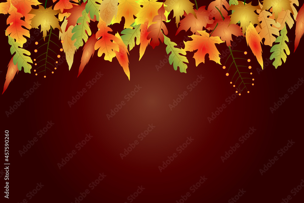 Gradient Autumn leaves background vector design Gradient Autumn leaves background vector design