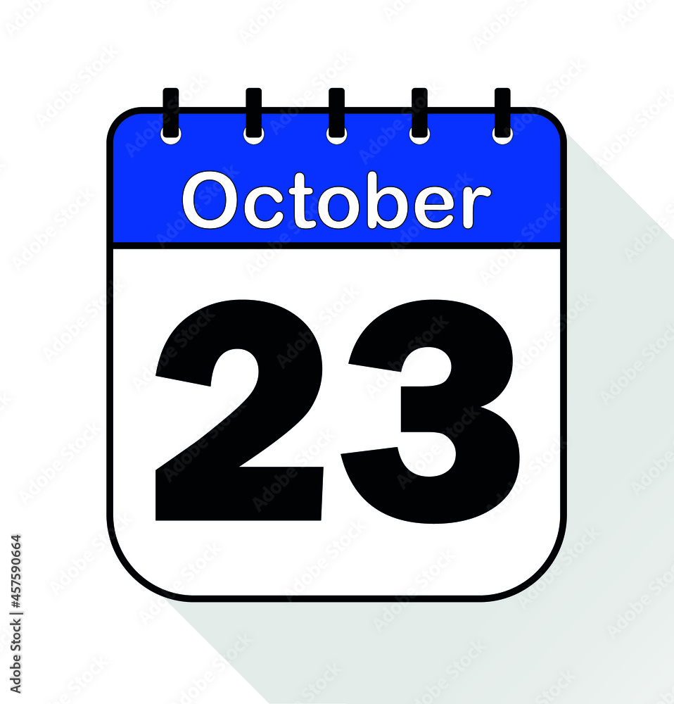 October day 23 blue - Calendar Icon - Vector Illustration October day 23 blue - Calendar Icon - Vector Illustration