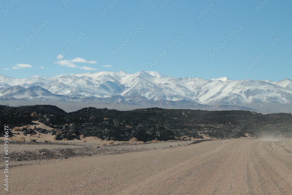 Desert Road in amazing landscape Desert Road in amazing landscape