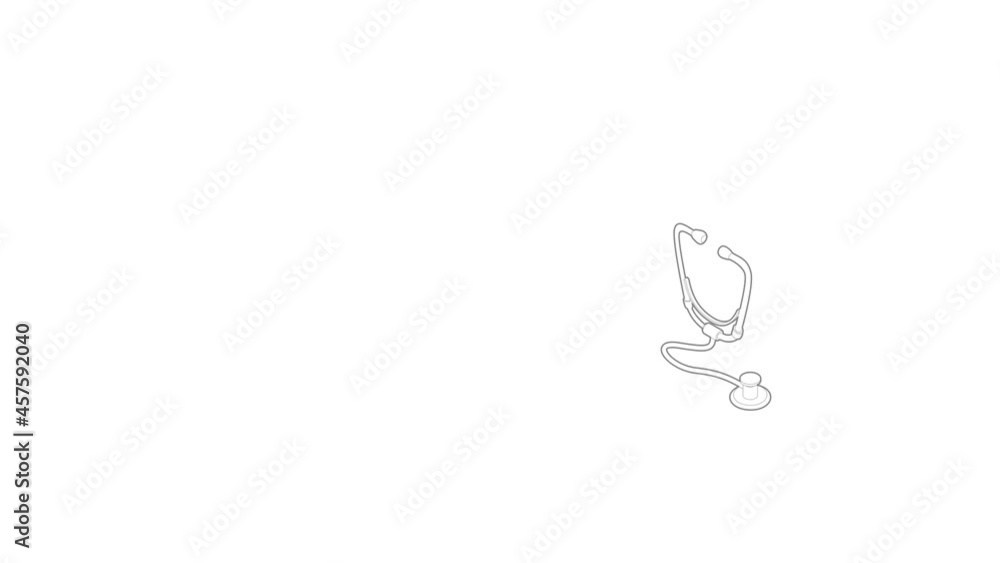 Stethoscope icon animation best outline object on white background Stethoscope icon animation best outline object on white background