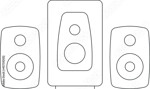 computerhardware   speaker  and subwoofer