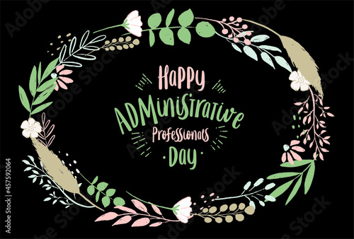 Administrative Professionals Day, Secretaries Day or Admin Day. Holiday concept. Template for background, banner, card, poster, t-shirt with text inscription