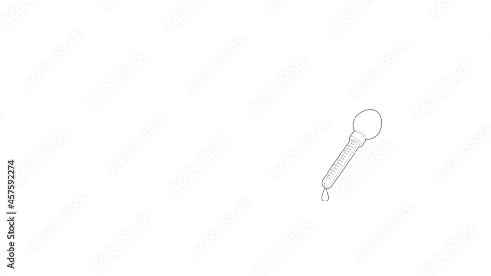 Pipette icon animation best outline object on white background Pipette icon animation best outline object on white background