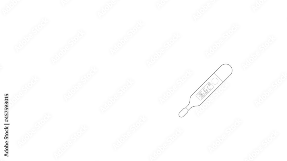 Medical thermometer icon animation best outline object on white background Medical thermometer icon animation best outline object on white background