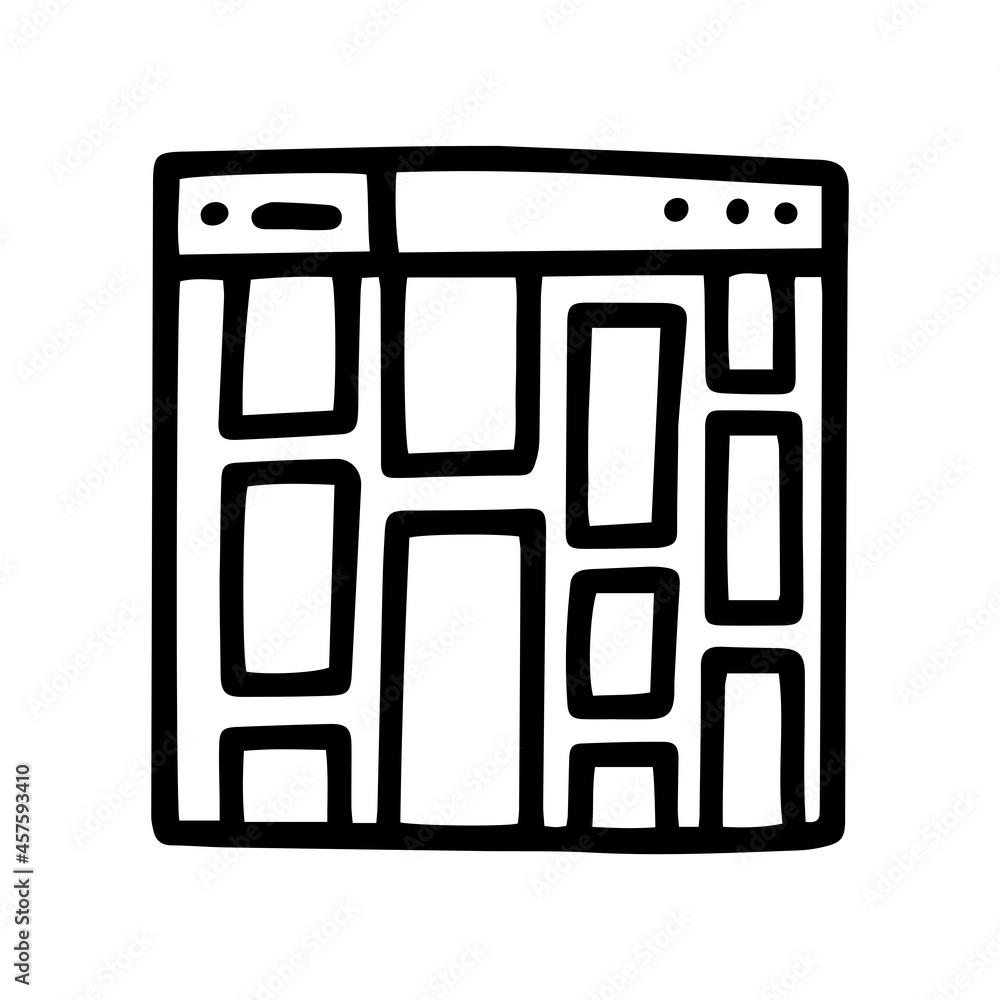online gallery line vector doodle simple icon online gallery line vector doodle simple icon