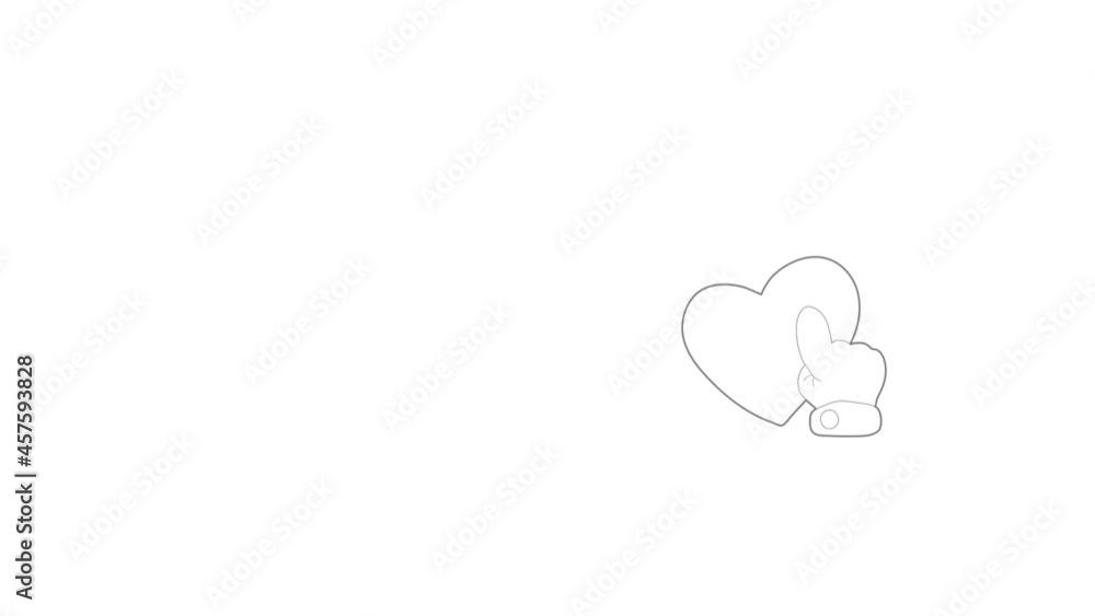 Heart touch icon animation best outline object on white background Heart touch icon animation best outline object on white background