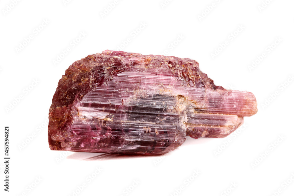 Fototapeta premium Macro mineral tourmaline stone on white background