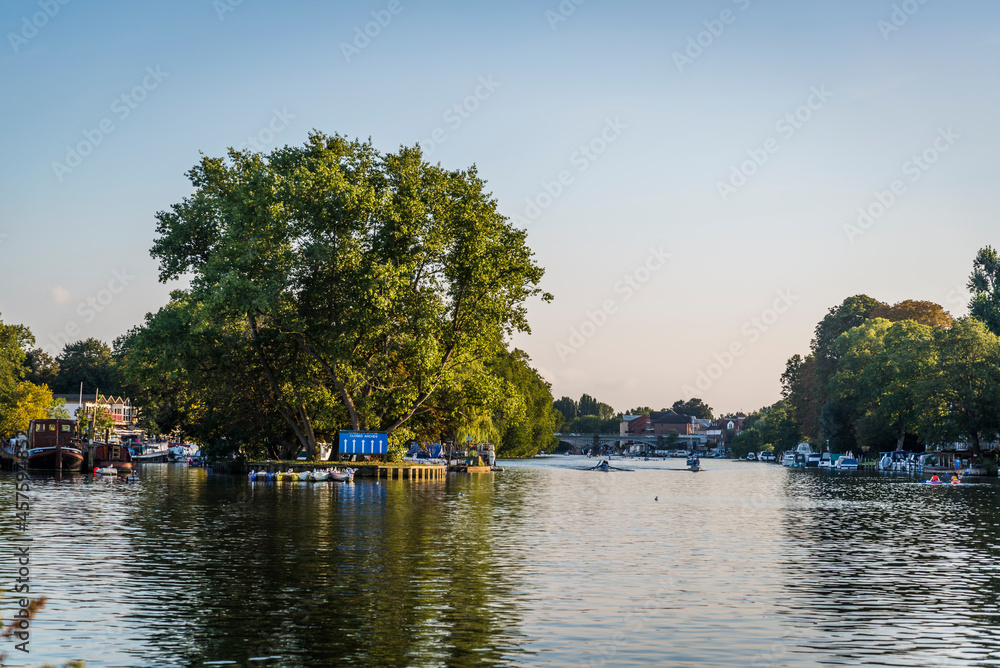 View of the Thames river, Kingston-upon-Thames, Surrey, England, UK