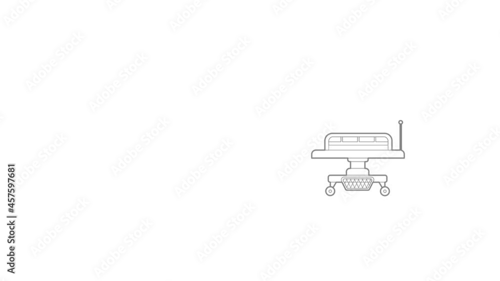 Medical bed icon animation best outline object on white background Medical bed icon animation best outline object on white background