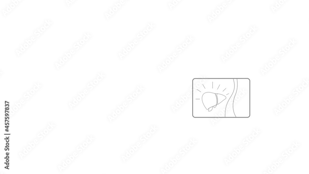 Medical card of liver icon animation best outline object on white background Medical card of liver icon animation best outline object on white background