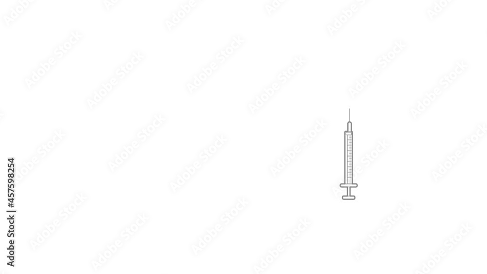 Little syringe icon animation best outline object on white background Little syringe icon animation best outline object on white background