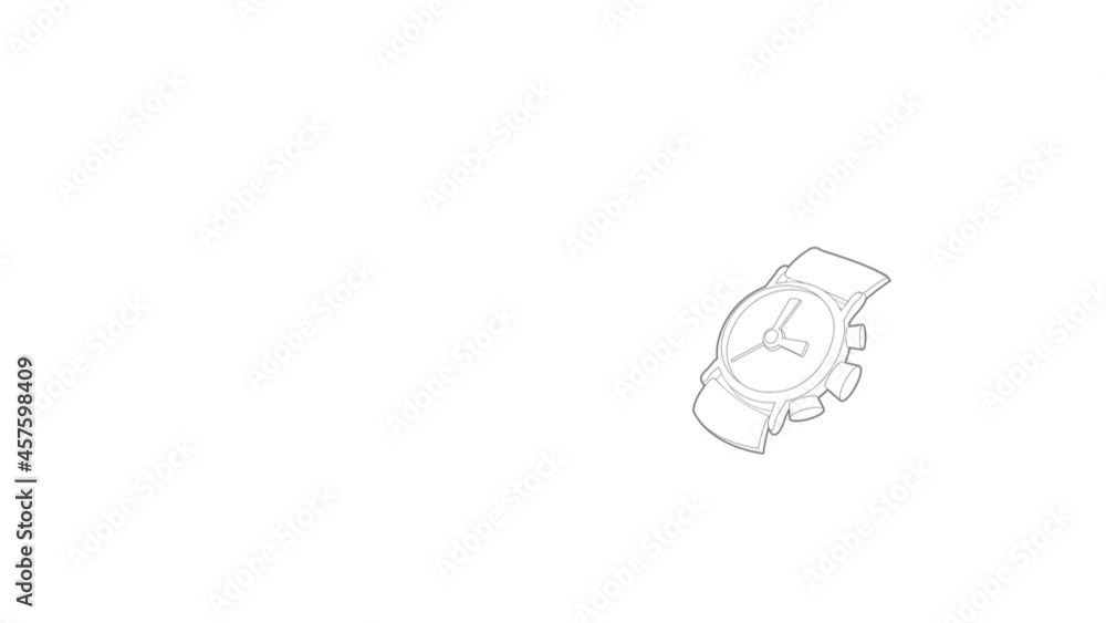 Watch icon animation best outline object on white background Watch icon animation best outline object on white background