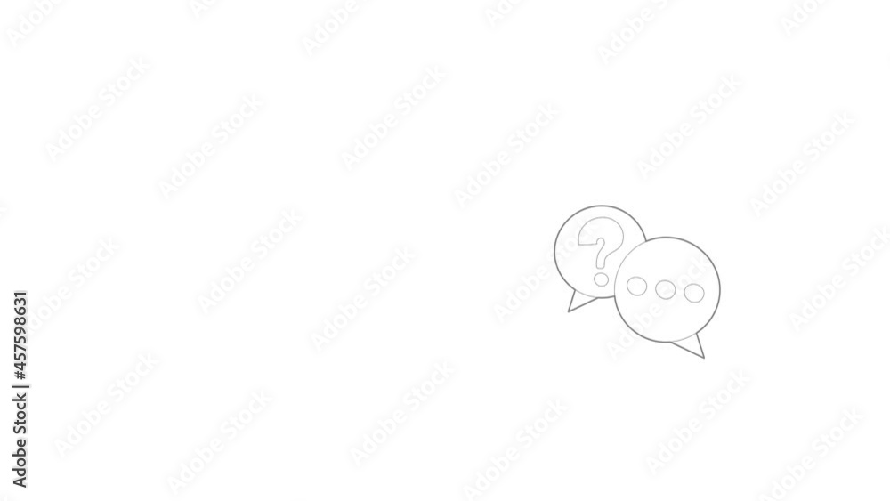 Talk icon animation best outline object on white background Talk icon animation best outline object on white background