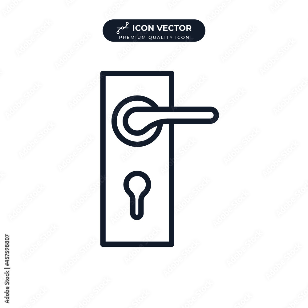 Door handle icon symbol template for graphic and web design collection logo vector illustration