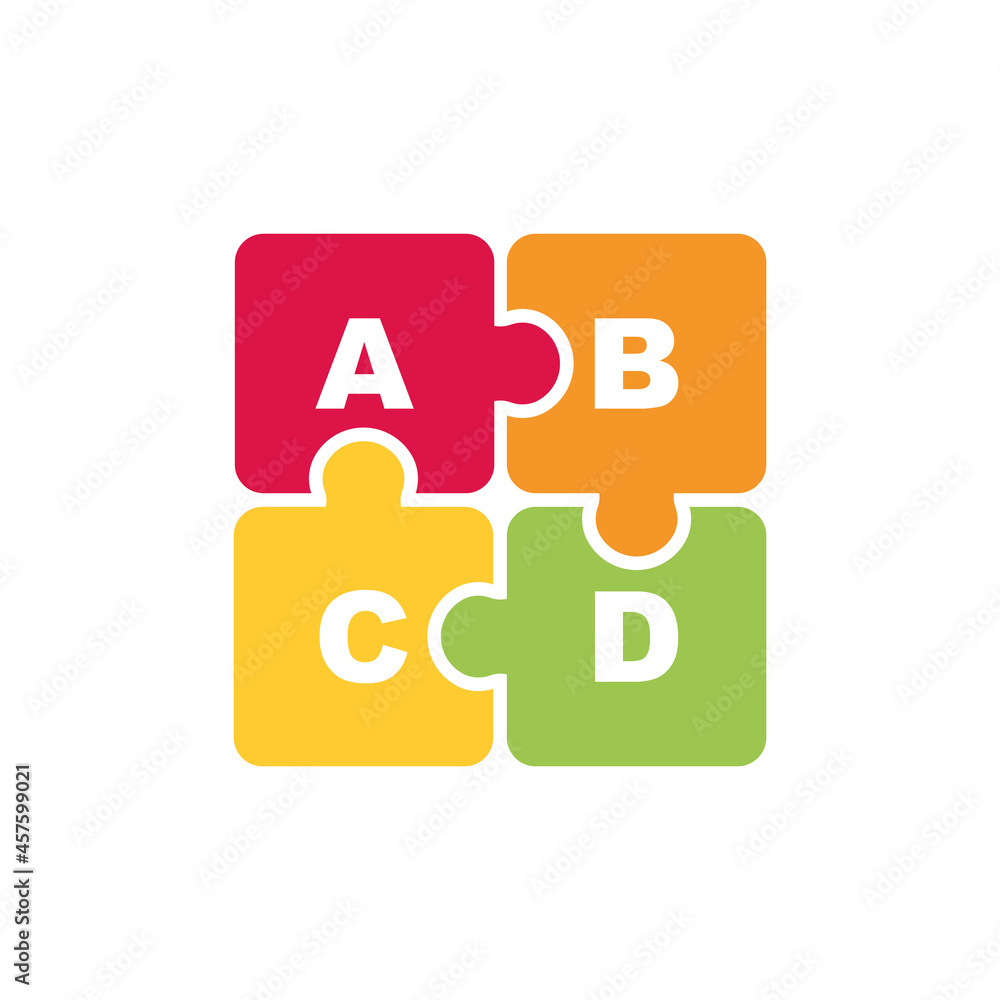 Colorful background puzzle in cartoon style. Jigsaw puzzle banner with letters abc. Alphabet, puzzles game, mosaic template. Vector illustration. Colorful background puzzle in cartoon style. Jigsaw puzzle banner with letters abc. Alphabet, puzzles game, mosaic template. Vector illustration.