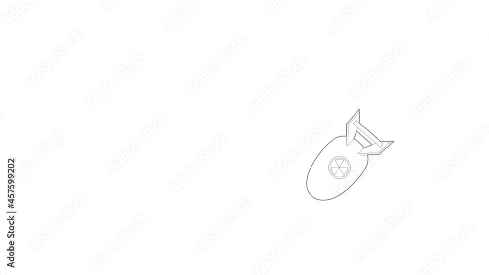 Atomic bomb icon animation best outline object on white background Atomic bomb icon animation best outline object on white background