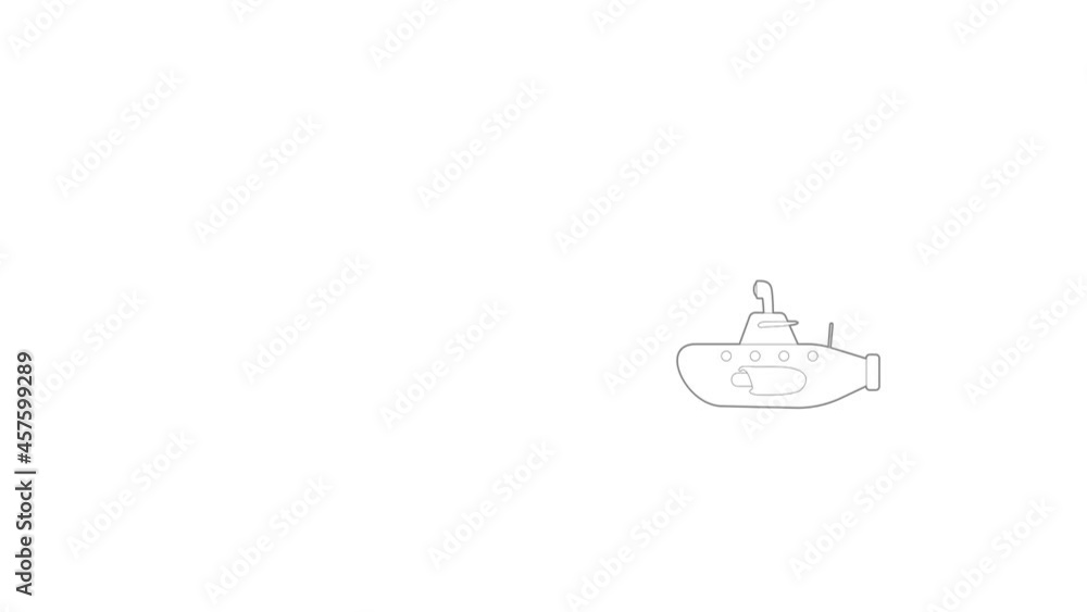 Submarine icon animation best outline object on white background Submarine icon animation best outline object on white background