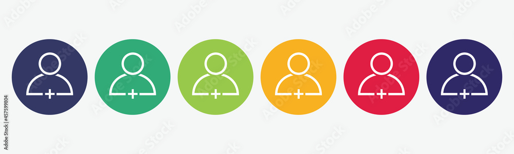 Vector set of isolated add user icon. Vector set of isolated add user icon.