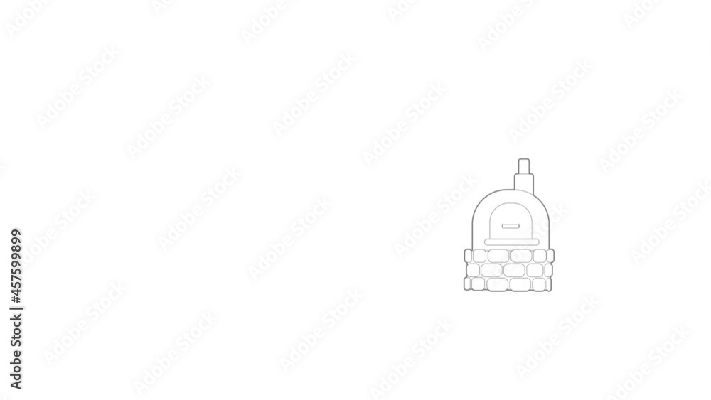 Oven icon animation best outline object on white background Oven icon animation best outline object on white background