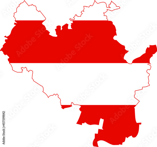 Simple vector administrative flag map of the Czech regional capital city of Brno, Czech Republic