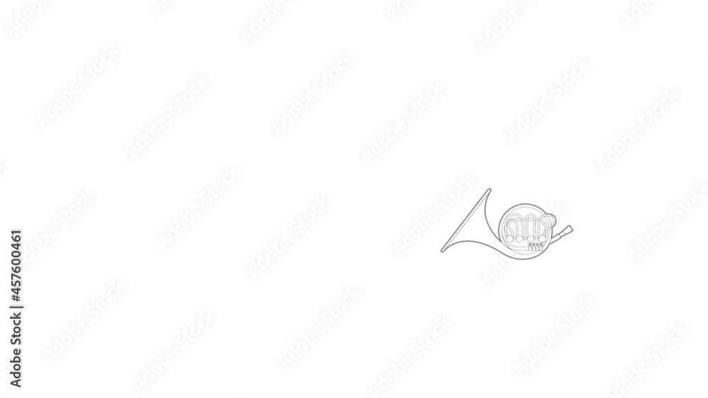 Brass pipe icon animation best outline object on white background Brass pipe icon animation best outline object on white background