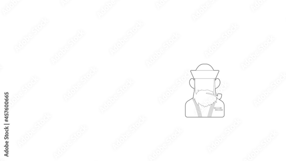 Sailor icon animation best outline object on white background Sailor icon animation best outline object on white background