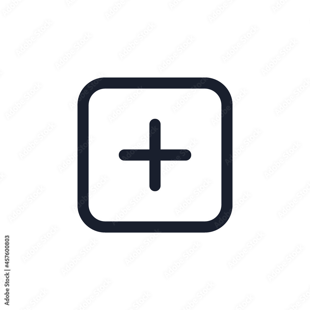 Add new content black line icon. Popular media element. Plus, follow symbol Add new content black line icon. Popular media element. Plus, follow symbol