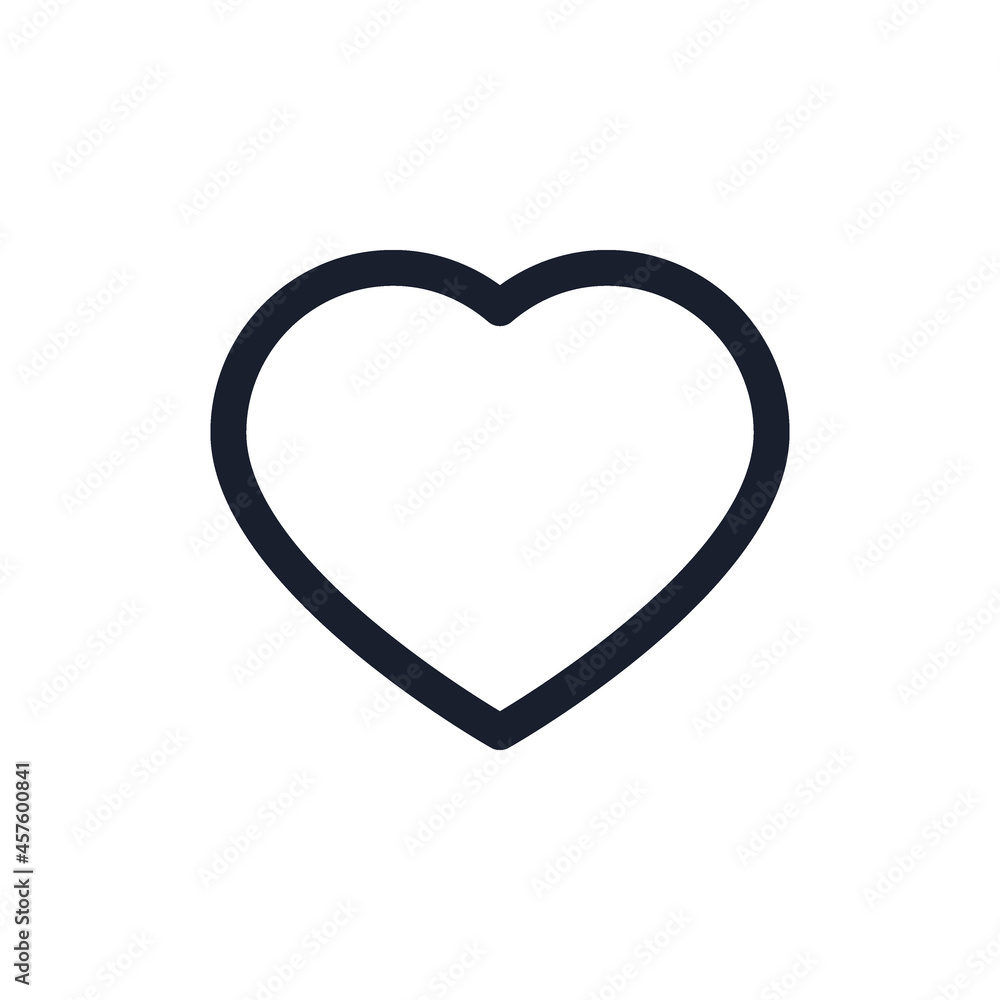 Heart black line icon. Popular media element. Like symbol Heart black line icon. Popular media element. Like symbol