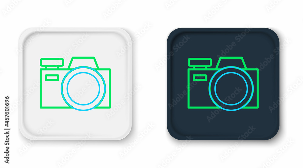 Line Photo camera icon isolated on white background. Foto camera icon. Colorful outline concept. Vector Line Photo camera icon isolated on white background. Foto camera icon. Colorful outline concept. Vector