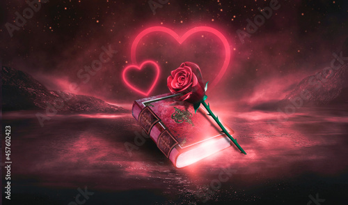 Fantasy magic dark red back...