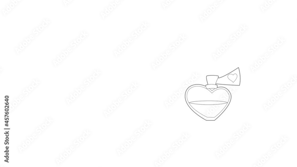 Love potion icon animation best outline object on white background Love potion icon animation best outline object on white background