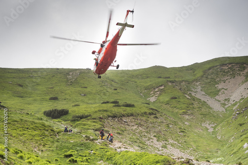 Tatry, rescue operation using a helicopter photo