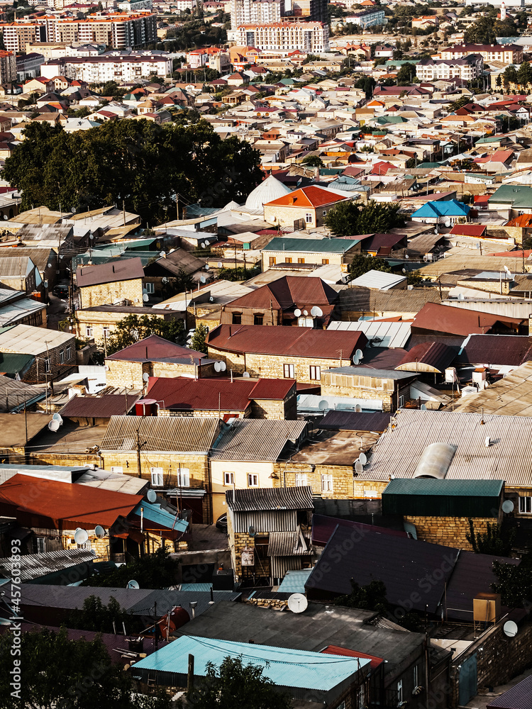 Cityscape of Derbent - a city in Dagestan, Russia, located on the ...