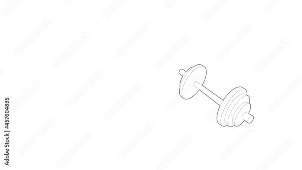 Barbell icon animation best outline object on white background Barbell icon animation best outline object on white background