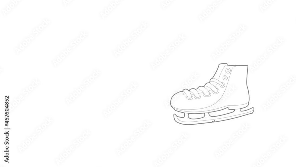 Ice skate icon animation best outline object on white background Ice skate icon animation best outline object on white background