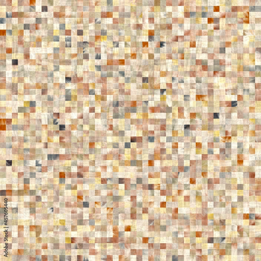 Seamless square tile faux wall mosaic pattern for surface design and print. High quality illustration. Detailed ornate grid repeat swatch. Seamless square tile faux wall mosaic pattern for surface design and print. High quality illustration. Detailed ornate grid repeat swatch.