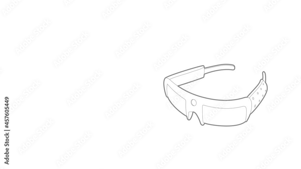 Spy glasses icon animation best outline object on white background