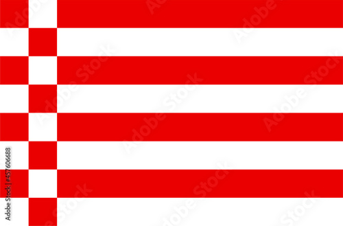 Vector flag of Bremen state, city in Germany, Original and simple flag isolated vector in official colors and Proportion Correctly, vector illustration isolated.