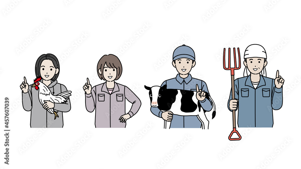 酪農家 畜産農業 教える 説明 話す アドバイス飼育員 男女 イラスト素材 Stock Vector Adobe Stock