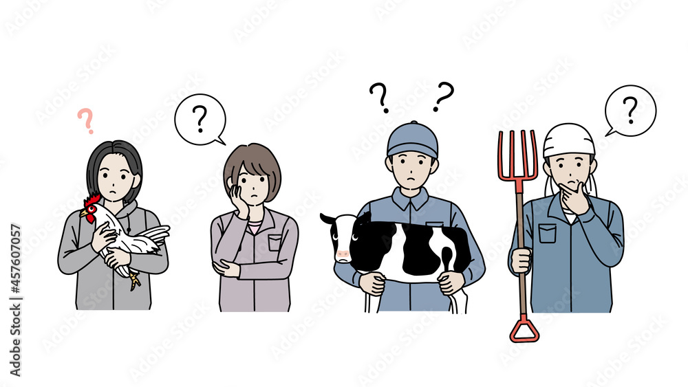 酪農家 畜産農業 考える 疑問 飼育員 男女 イラスト素材 Stock Vector Adobe Stock 酪農家 畜産農業 考える 疑問 飼育員 男女 イラスト素材 Stock Vector Adobe Stock