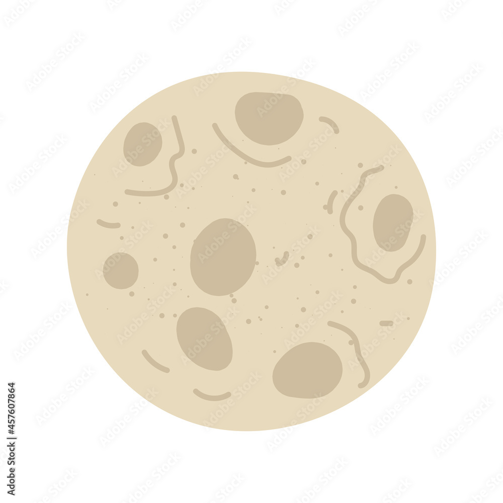 Moon with lunar craters on surface drawing colored icon. Vector isolated eps symbol Moon with lunar craters on surface drawing colored icon. Vector isolated eps symbol