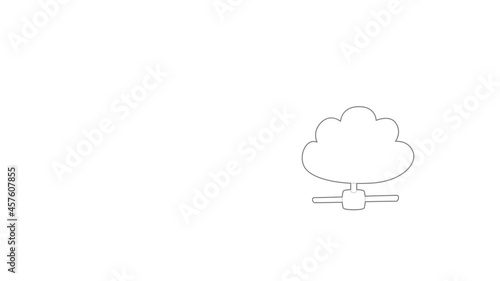 Cloud database icon animation best outline object on white background photo