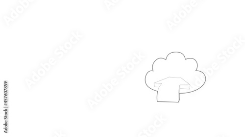 Incoming database icon animation best outline object on white background photo