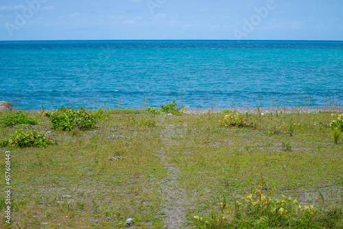 新潟県糸魚川市にあるラベンダービーチ周辺の風景 Scenery around Lavender Beach in Itoigawa City, Niigata Prefecture. photo