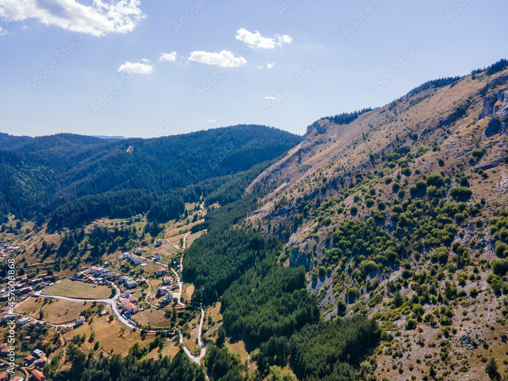Obraz premium Aerial view of village of Trigrad, Bulgaria