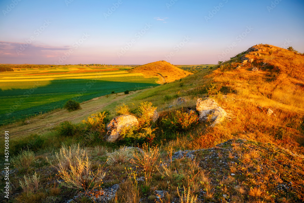 Splendid summer scene of a rolling hills on a sunny day.