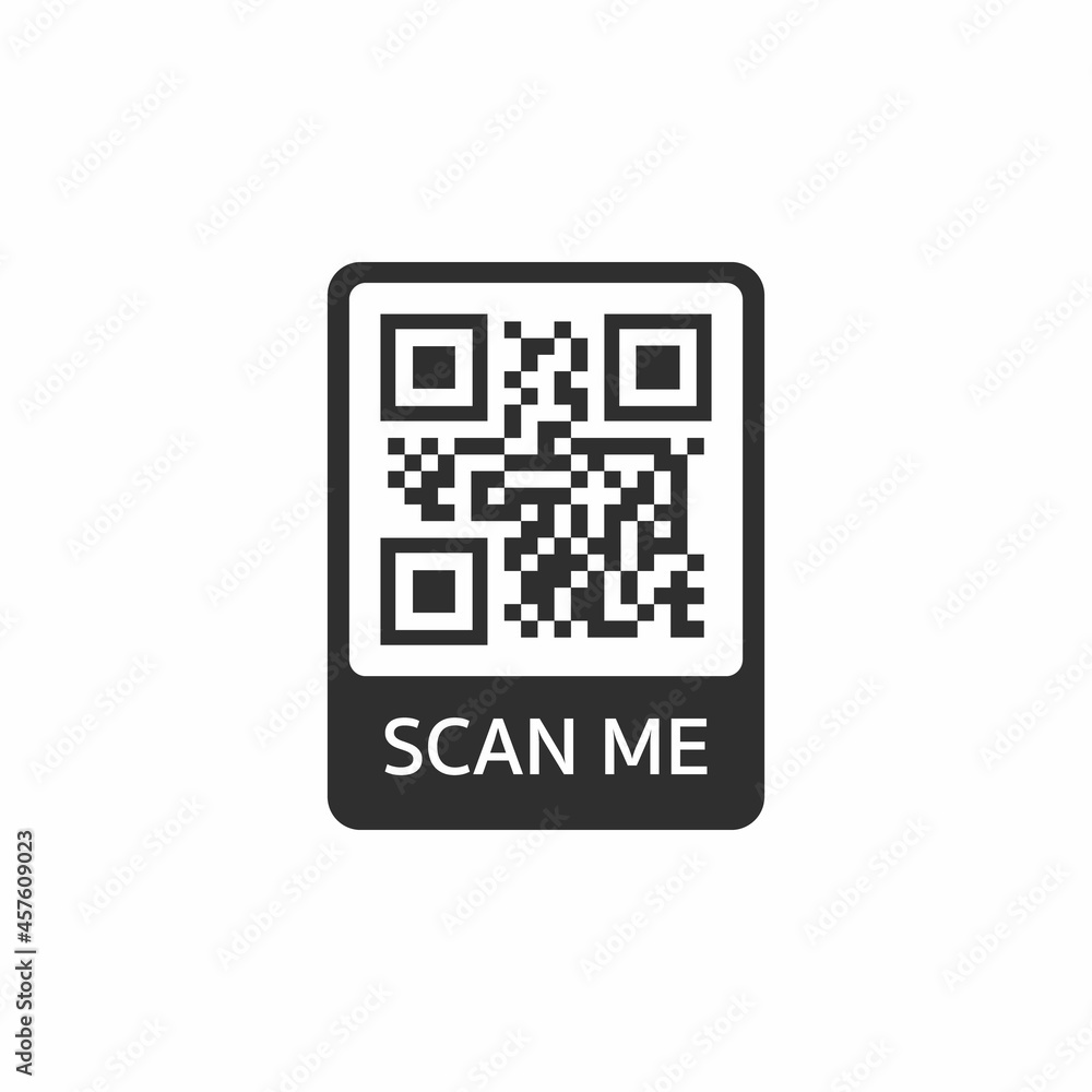 QR code for smartphone. Inscription scan me with smartphone icon. Qr code for payment. Vector illustration