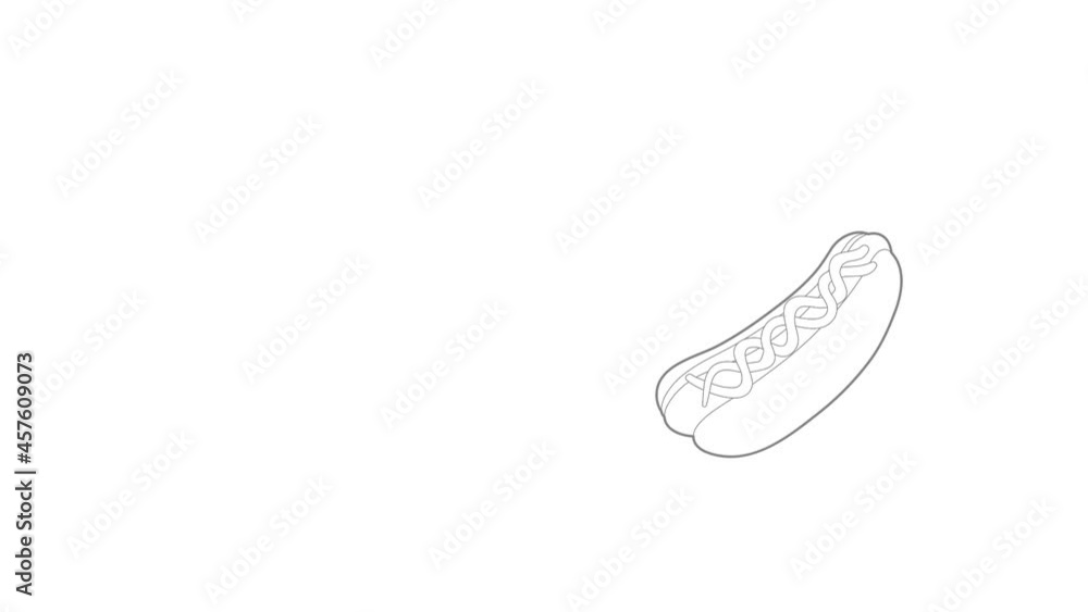 Hot dog icon animation best outline object on white background Hot dog icon animation best outline object on white background