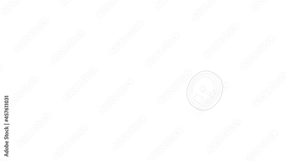 Speedometer icon animation best outline object on white background Speedometer icon animation best outline object on white background